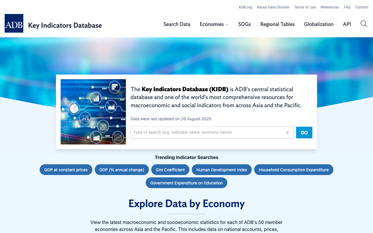 ADB Key Indicators トップページ