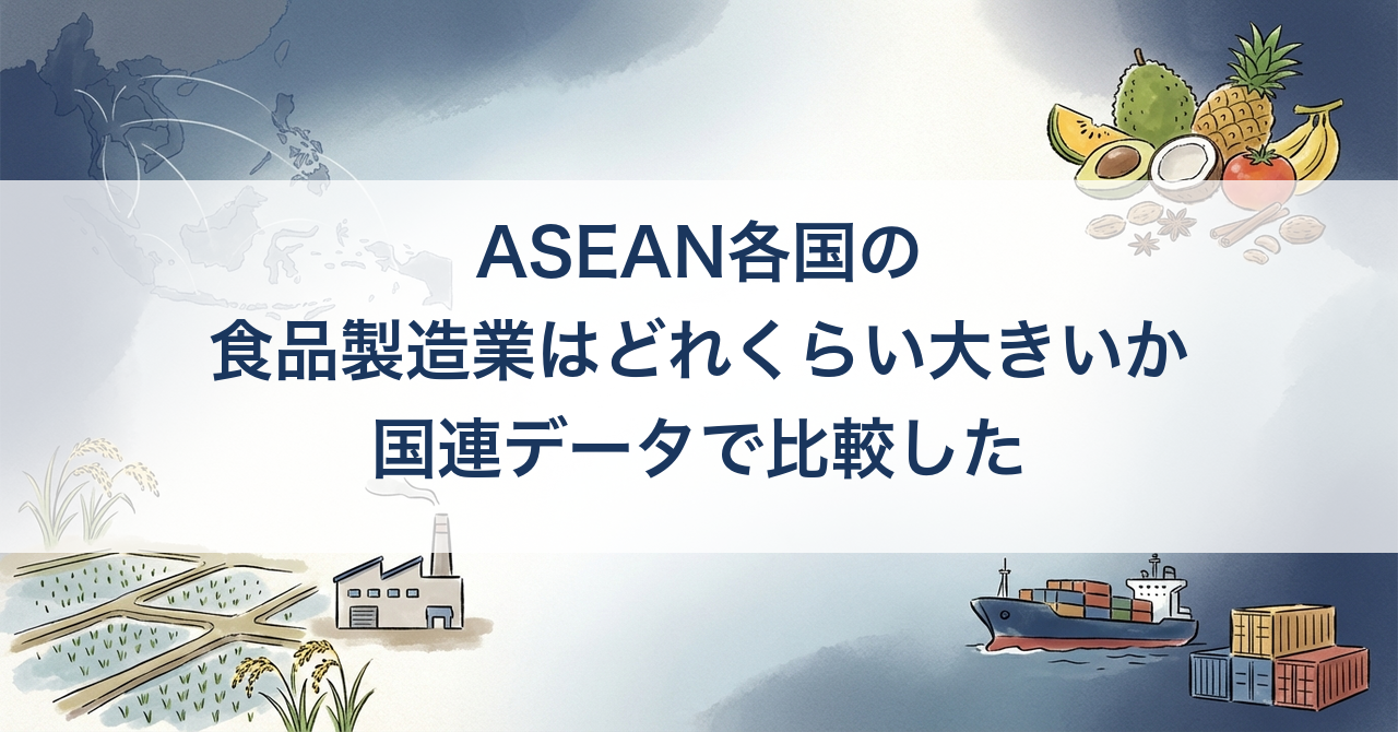 ASEAN各国の食品製造業はどれくらい大きいか